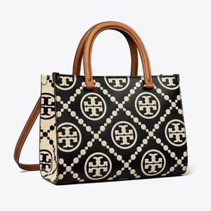 Tory Burch T-Monogram Contrast Embossed Top Handle Tote